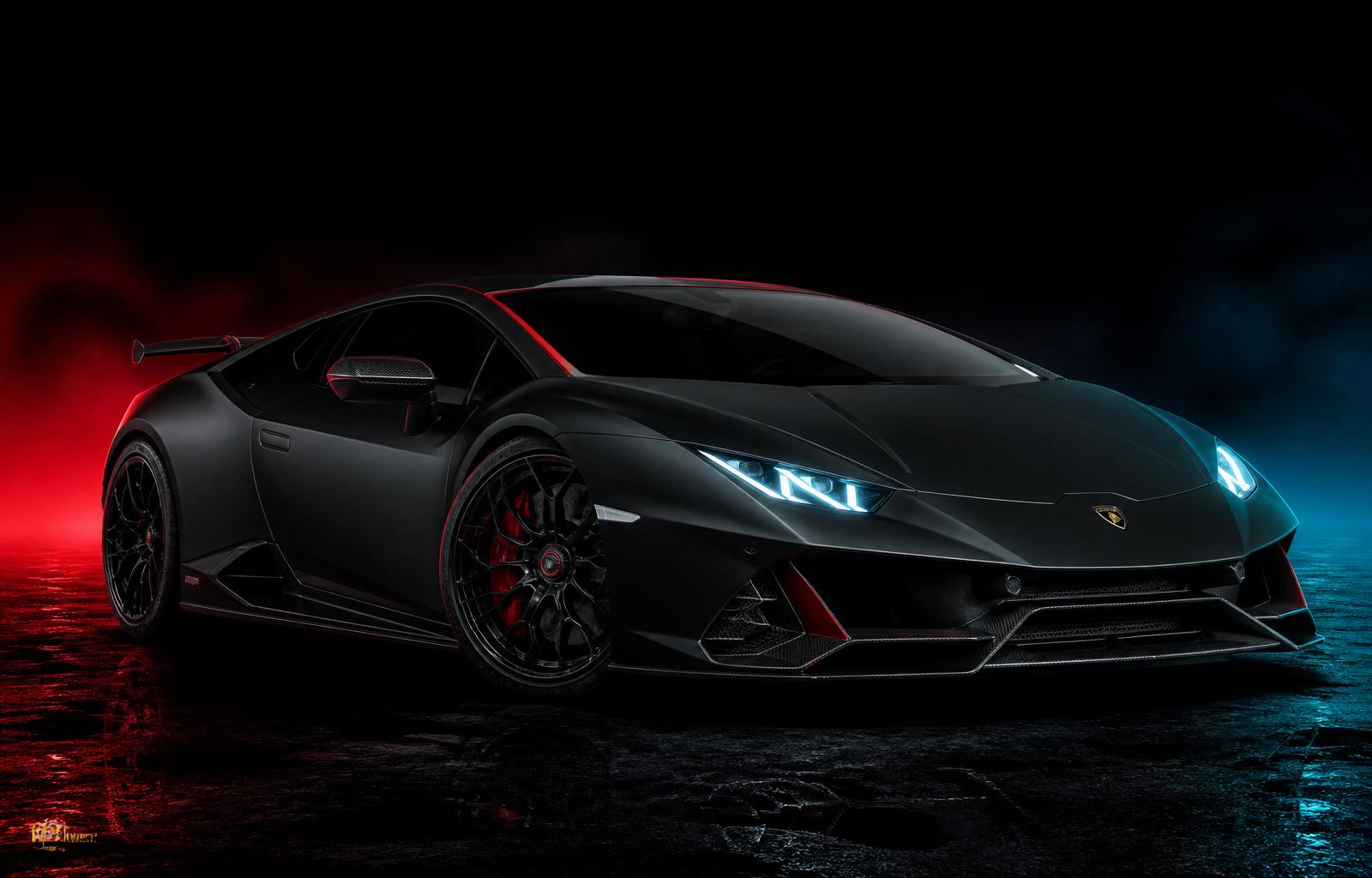 Matte black Lamborghini Huracán supercar